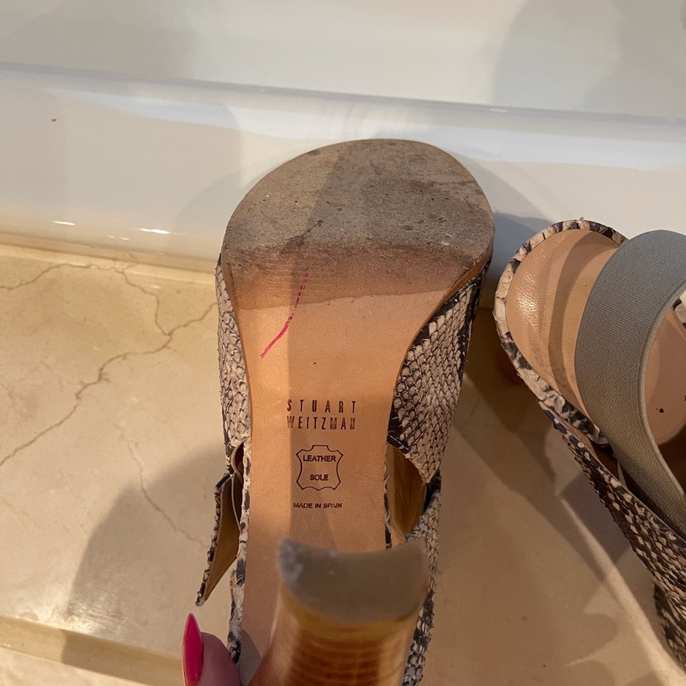 Stuart Weitzman Snake Print Sandals. Nice! - image 3